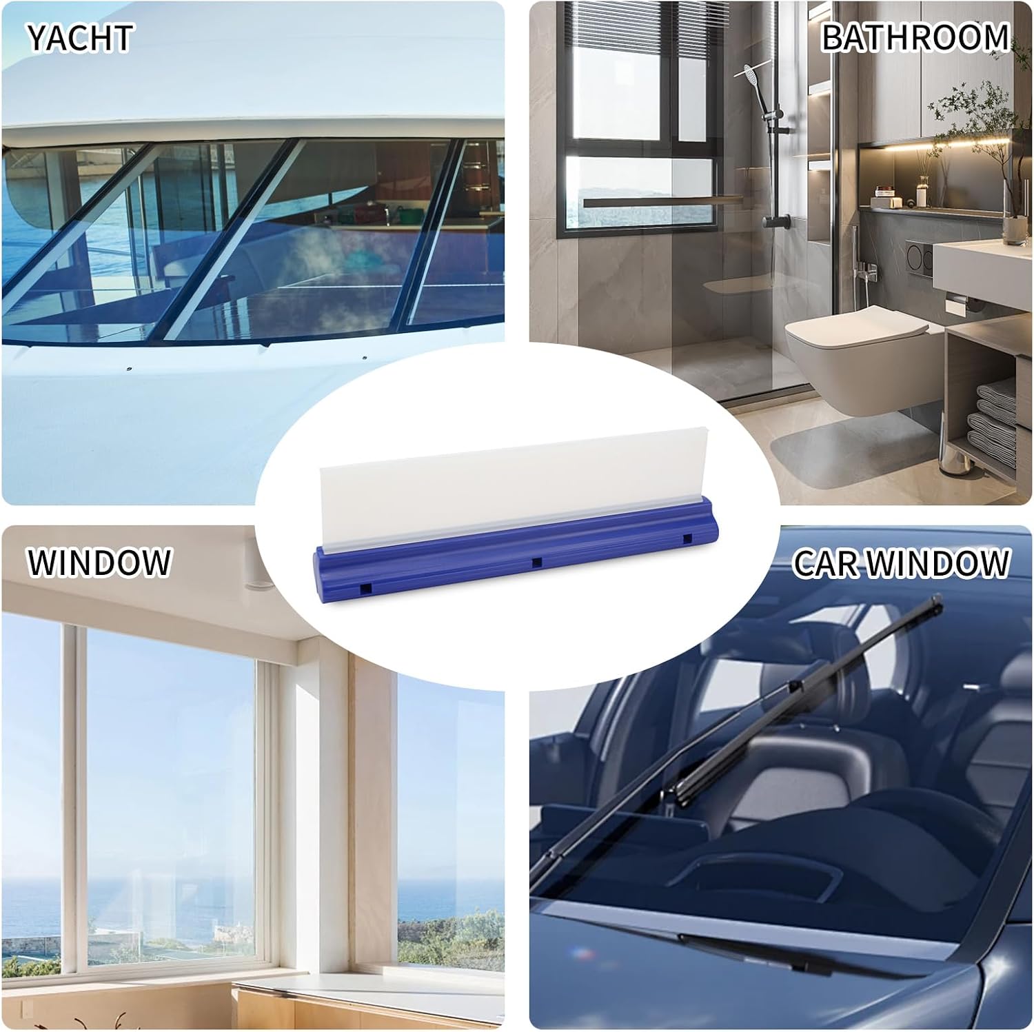 2 Pack 12inch car Squeegee,Silicone Squeegee,car Window Squeegee,Flexible T-Bar Water Blade for Car for Car Or Home Use,Washing,Wiping Glass, Mirror,Shower Doors,Blue