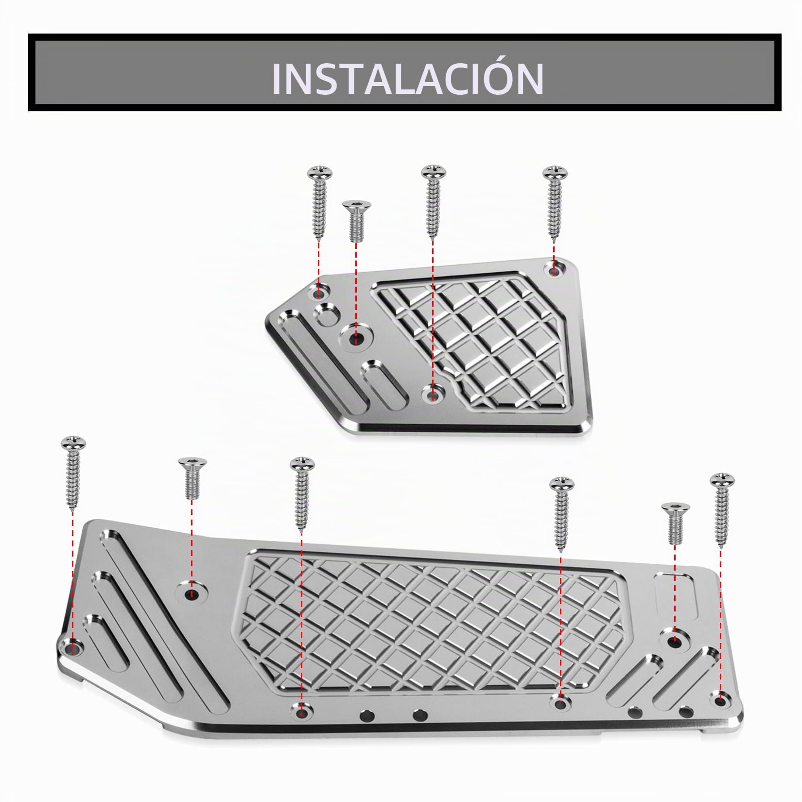 Estriberas Delanteras para ADV 350 2022 2023 2024 2025, PSLER Pedal de Conductor Accesorios Decorativos de Aluminio CNC para Moto(Plata)