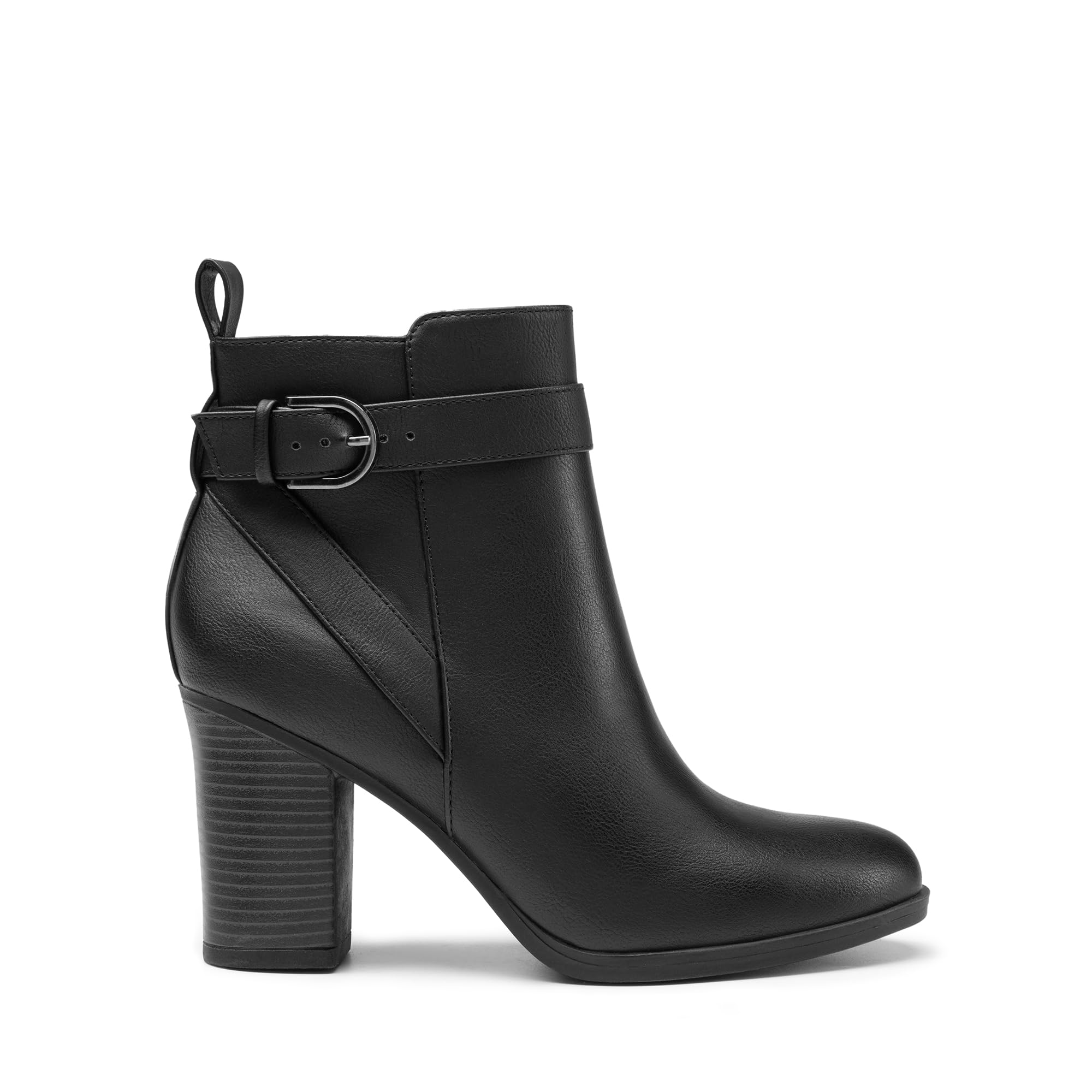 DREAM PAIRS Botines de Tacón Alto Grueso para Mujer, Punta Redonda, Botines Cortos de Otoño