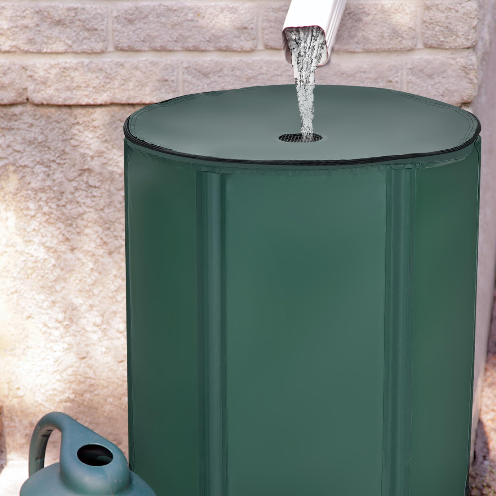 COSTWAY Bidone per la Raccolta dell'Acqua Piovana, Serbatoio Cisterna Raccolta Acqua, con Rubinetto (200 L)
