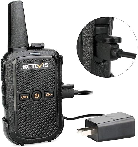 Miniatura 6 de Retevis Walkie Talkies RT15 de largo alcance, mini walkie talkie de carga rápida, USB de carga rápida, radios recargables de 2 vías para adultos,