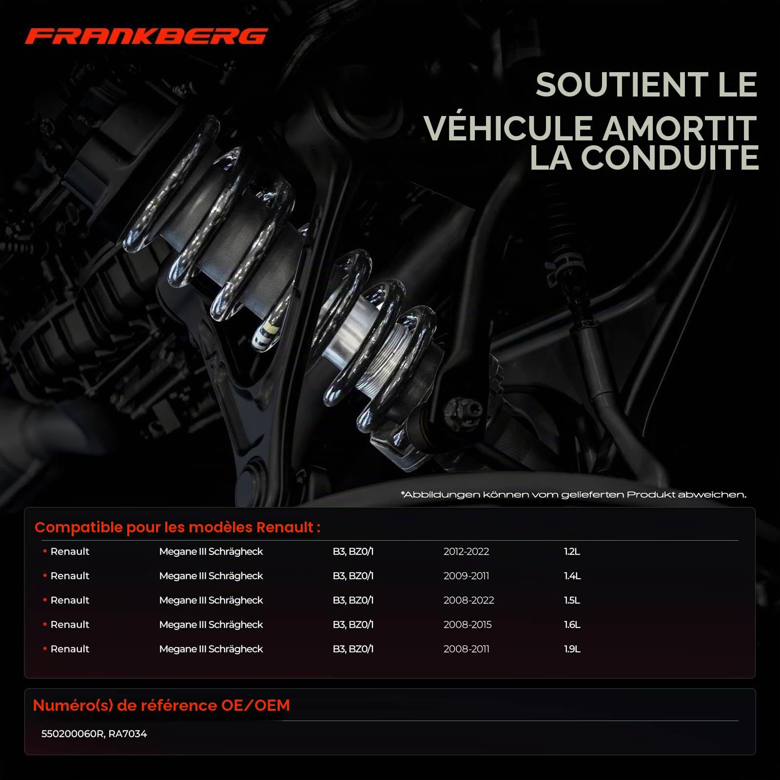 Frankberg 2 ressorts de suspension pour essieu arrière 550200060R