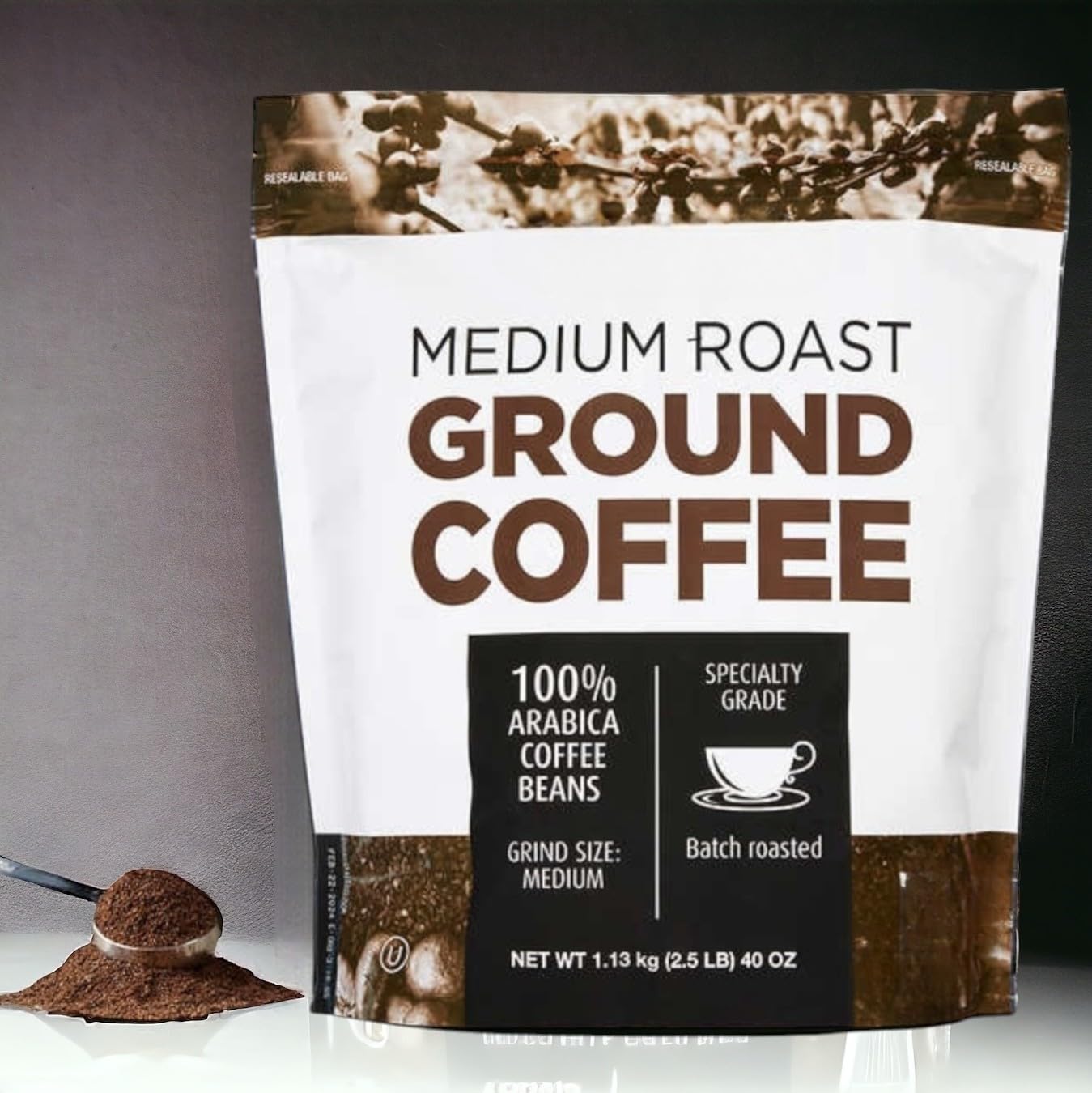 Medium Roast Ground Coffee – Kirkland 100% Arabica, Smooth Flavor, 2.5 lb Bag – Kosher Certified