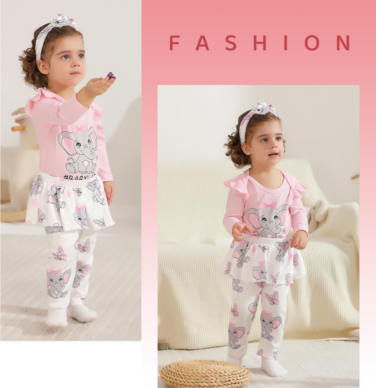 YOUNGER TREE 3PCS Newborn Infant Girls Clothes Baby Girl Fall Outfits Mustard Yellow Romper Baby Clothes Girl Winter Outfits - Image 2