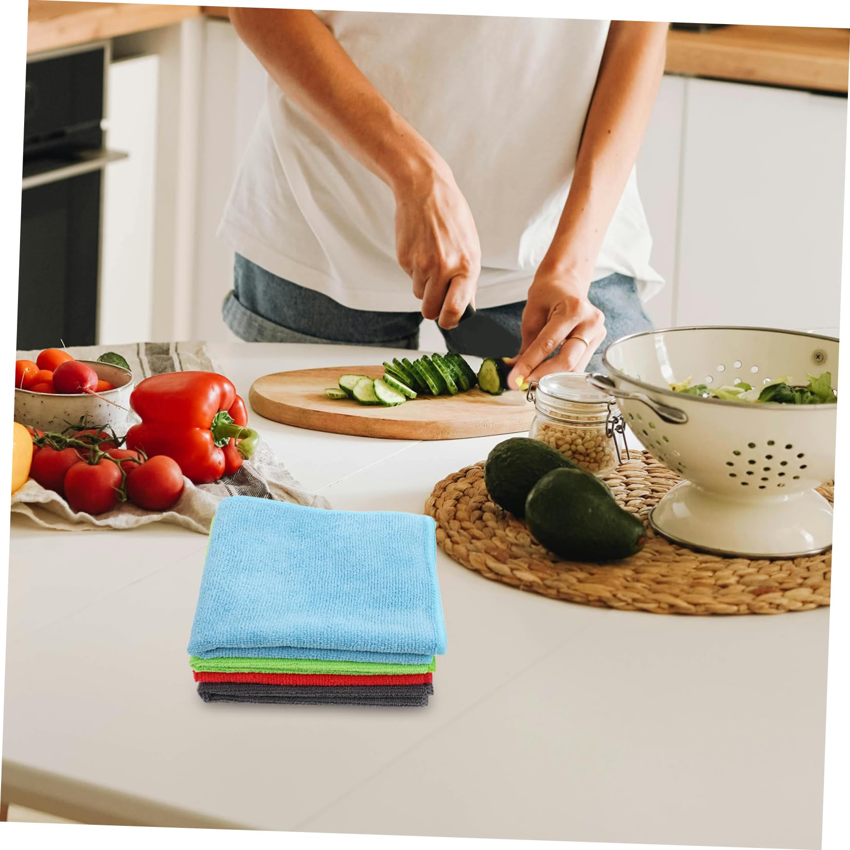 24 Paños de Limpieza de Microfibra Suaves y Absorbentes para Cocina y Secado Automático de Coches, Toallas Multiuso para Limpieza y Detallado