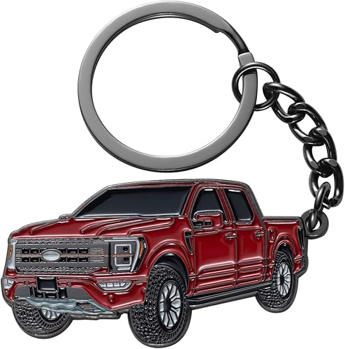 SINLAKUA Llavero F150 con detalles elevados para accesorios de llavero Ford, modelo 3D, camioneta, elegante, 1.3 pulgadas, metalesmalte negro rojo SINLAKUA Llavero F150 con detalles elevados para accesorios de llavero Ford, modelo 3D, camioneta, elegante, 1.3 pulgadas, metalesmalte negro rojo
