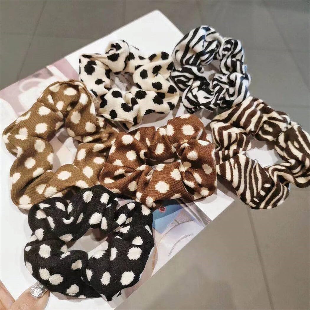 Accessori alla moda per ragazze, 6 pezzi, elastici per capelli leopardati