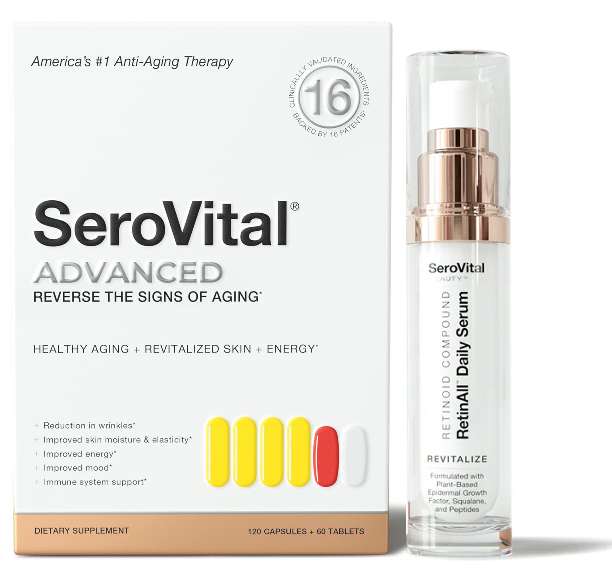 Rejuvenators Bundle - Two-Pronged Approach to Anti-Aging - Reduce Wrinkles - Improve Skin Elasticity - Lift Sagging Skin