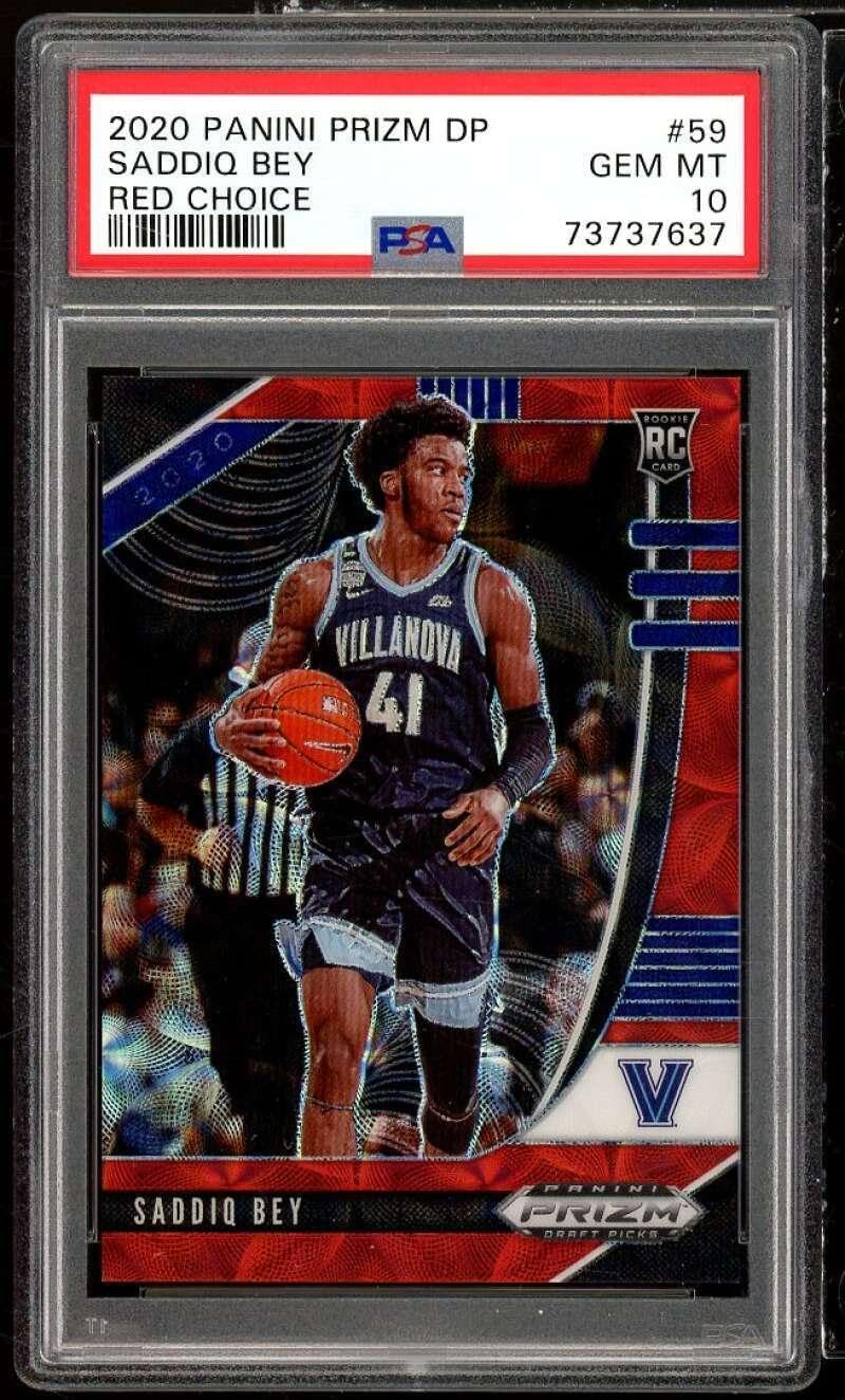 Saddiq Bey Rookie Card 2020-21 Panini Prizm DP Choice #59 PSA 10 - Basketball Slabbed Rookie Cards