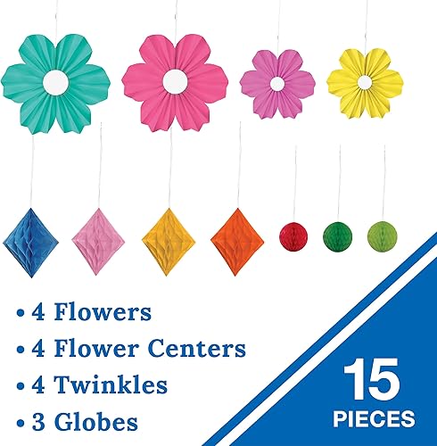 Miniatura 2 de Happily Ever Elementary Retro Remix - Tablón de anuncios 3D de 15 piezas, flores geniales y decoración retro brillante para tablón de anuncios,