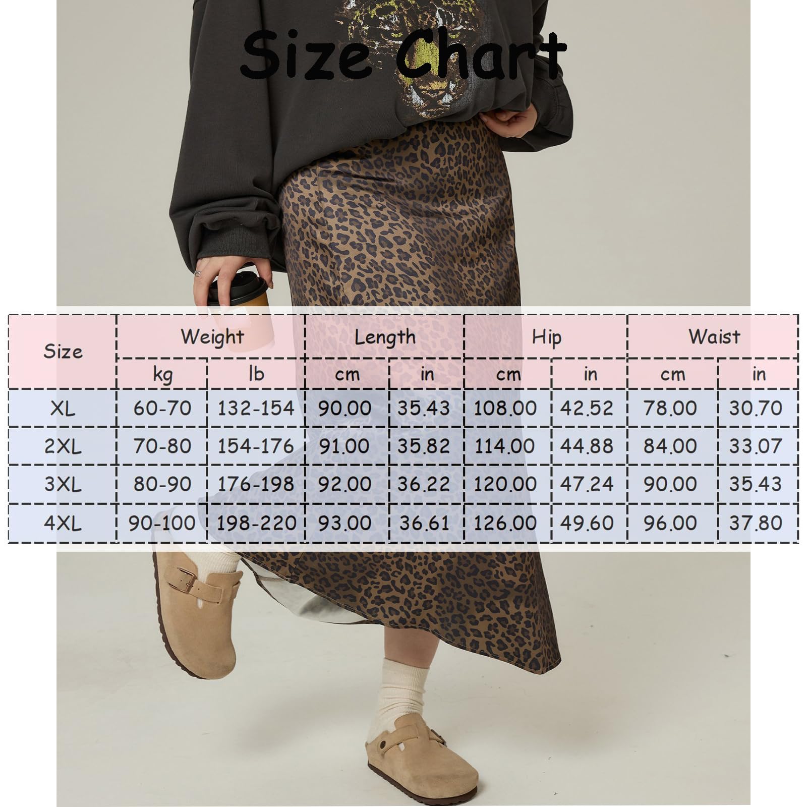 Jupe À Imprimé Léopard Pour Femmes Taille Haute Décontracté Coupe Ample Grande Taille Longue Style Y2K Jupes Légères En A