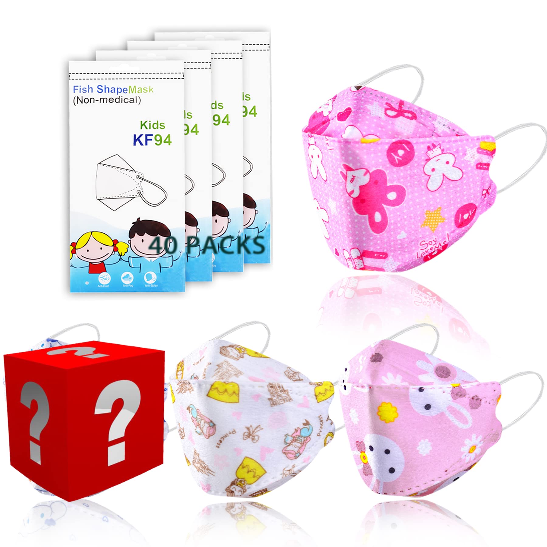 Kids Masks Girls Nose Wire Mouse Youth Fashion Breathable Face Mask Childrens Children Cloth Korean 3D Dust Facemask Facemasks Cute Fashionable Mouth Pink Printed Boy Kid Size School Pack Ply Cartoon