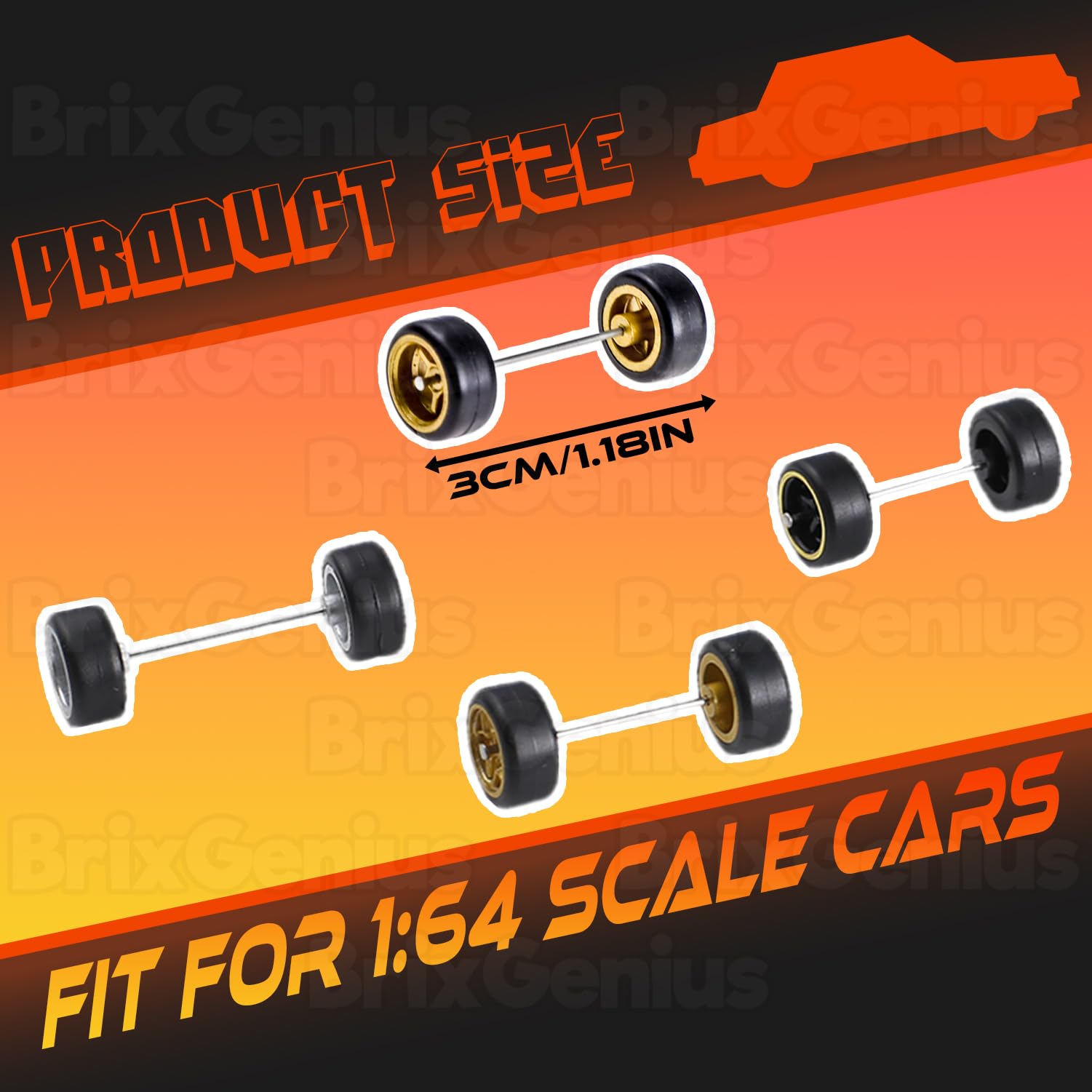 Juego de Llantas y neumáticos para 20 Coches a Escala 1/64, mezcladas o aleatorias, de Real Riders