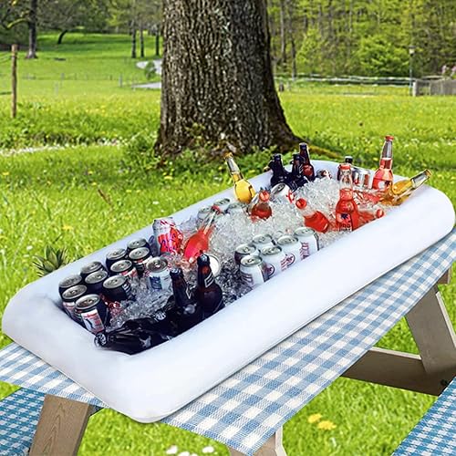 Miniatura 5 de Barra inflable de bufé para servir hielo con tapón de drenaje, barbacoa, picnic, piscina, suministros de fiesta, bufé, ensalada, alimentos y