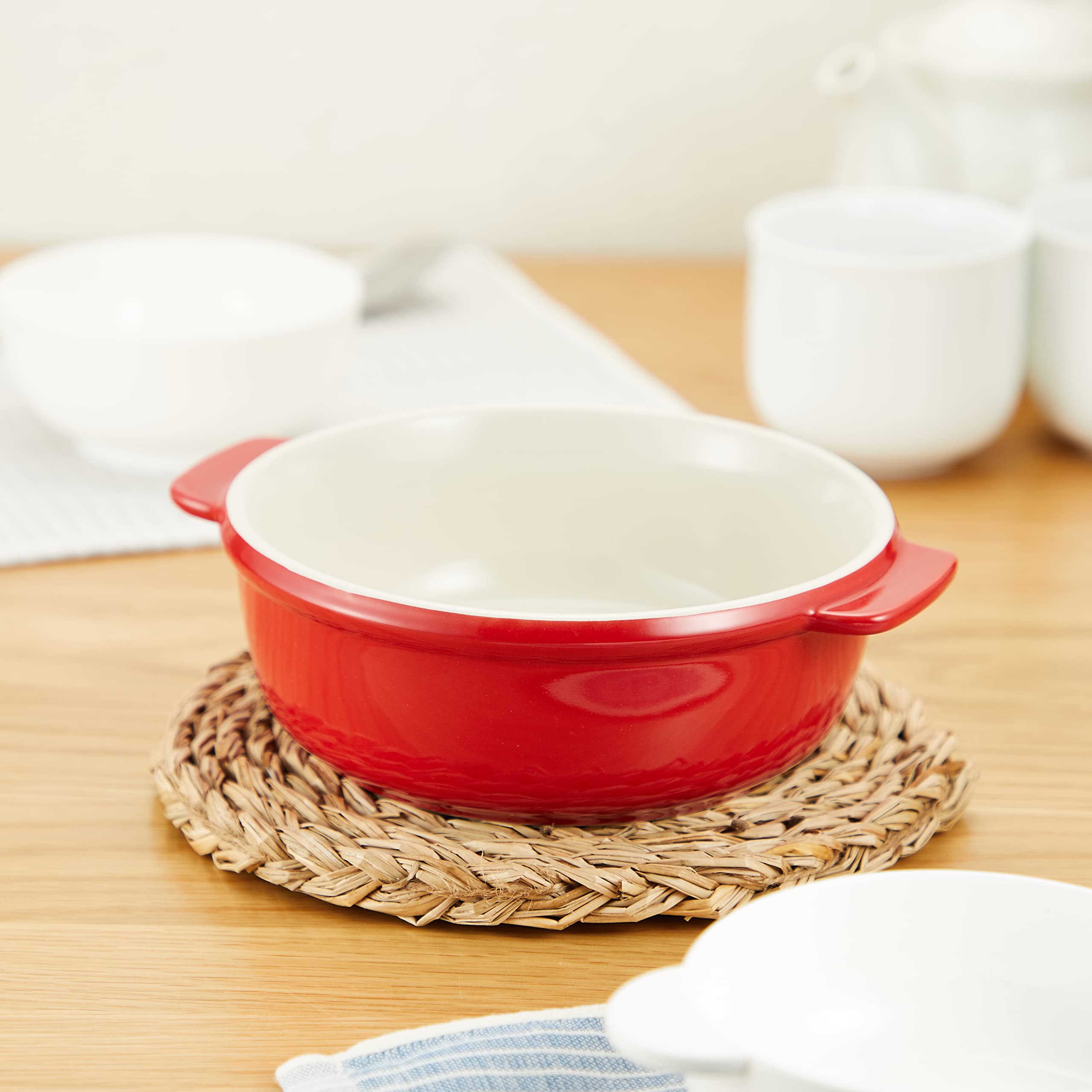 穴の円形の深い皿の版の型のオーブンの家の台所用具が付いている焦げ付き防止のピザ皿の焼ける鍋 キッチンラウンドベーキングツールノンステ  Amazon｜パール金属 オーブンシェフ 耐熱 丸 深皿 15cm レッド L-1831｜グラタン皿 オンライン通販