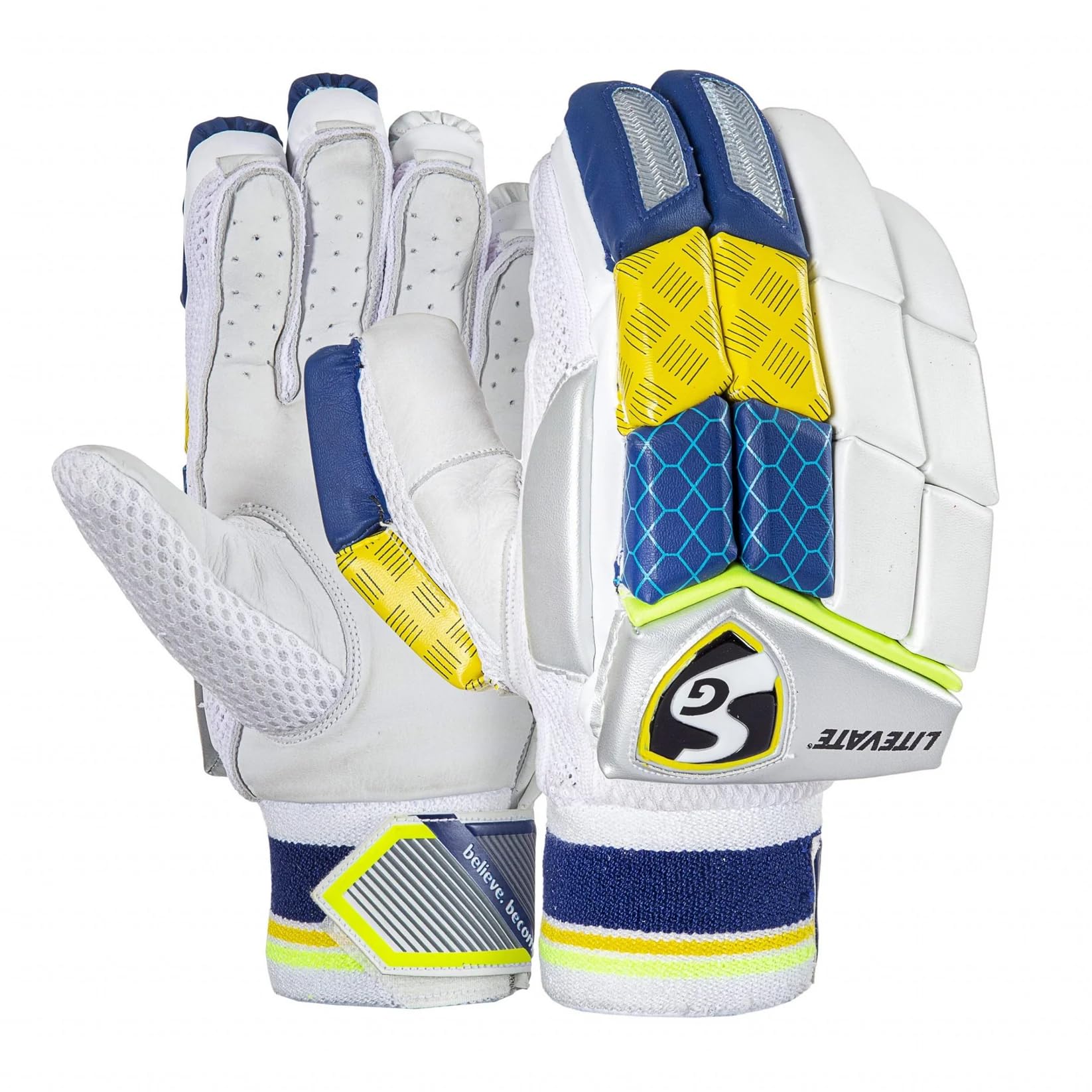 SG LITEVATE White Junior LH Batting Gloves-image-8