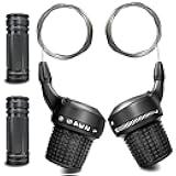 VERKSTAD Shifter Lever 18 Speed,Bicycle Revoshift Shift Lever Set, 3 x 6 Speed Left and Right Shifter for MTB Mountain Bike with 1 Pair of Non-Slip Rubber Handle Bar Grips