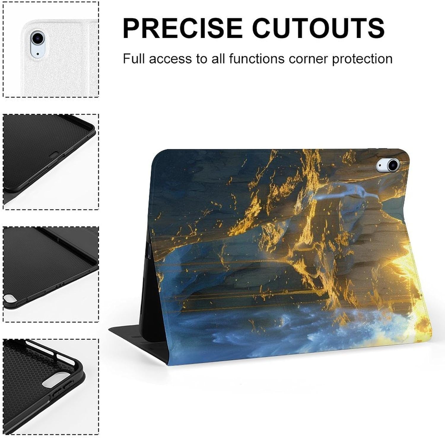 The Big Moon Printed Case Trifold Stand Protective Cover Compatible with ipad Air5/air4 (10.9in) /ipad Pro 2018(11in)