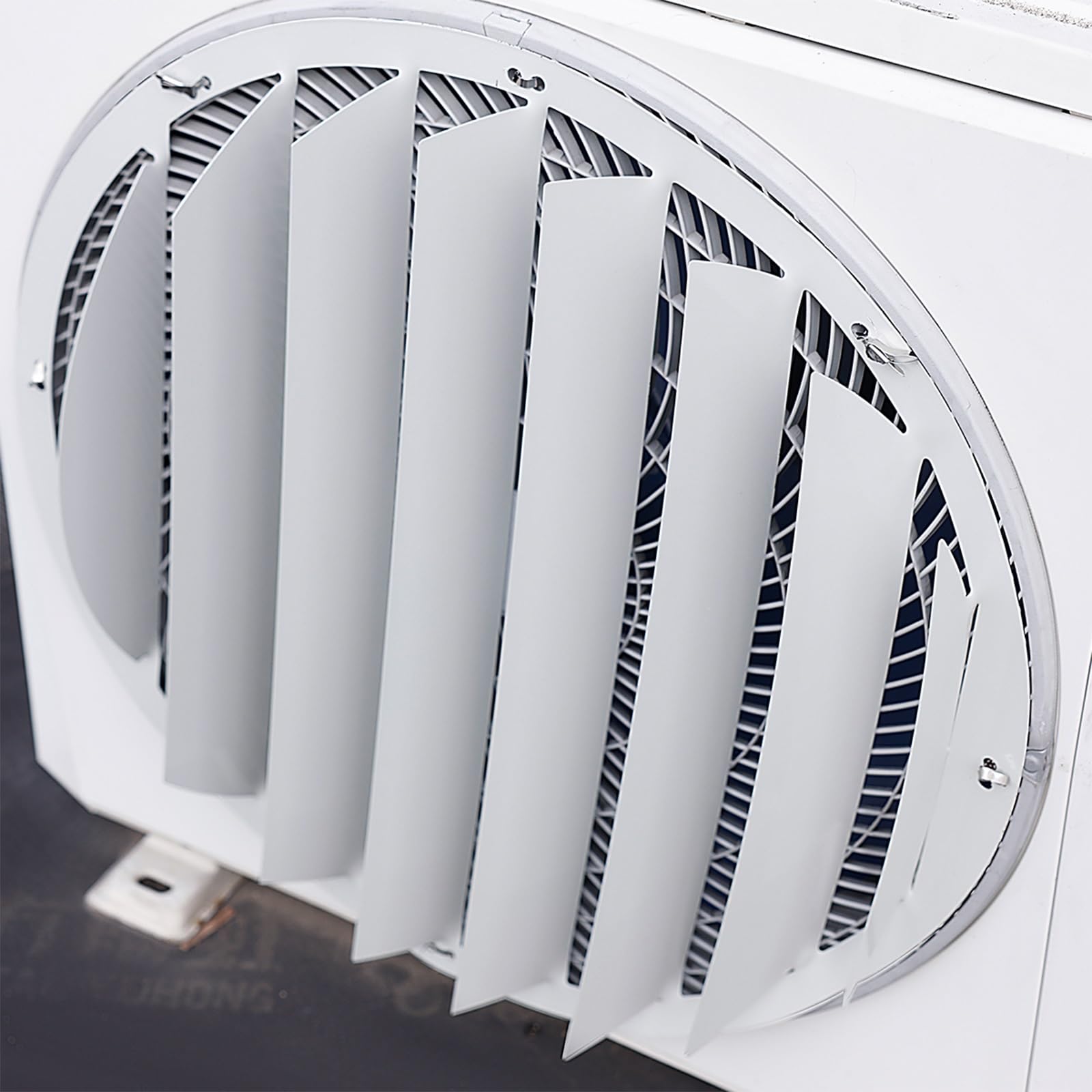 Deflettore Condizionatore Lamiera Zincata, Copri Condizionatore da Esterno, Griglia Protettiva per Pompa di Calore per Compressore(48x48cm/19x19in)