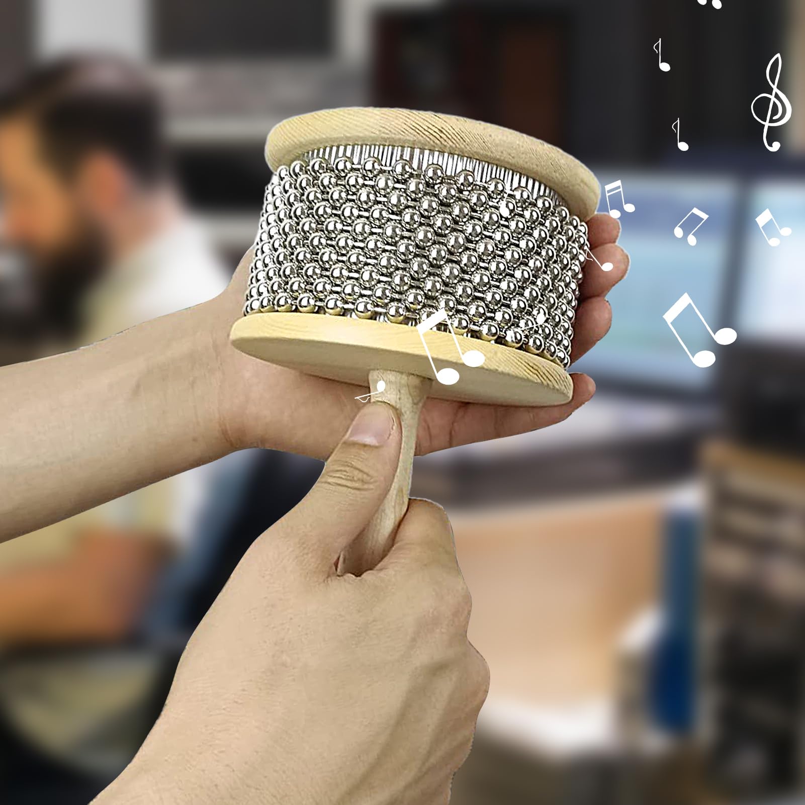 Holzinstrument – Holzgriff Percussion Shaker, Percussion Instrumente Shaker | Perlenzylinderinstrument, gute Materialien Holzinstrument für Musikliebhaber