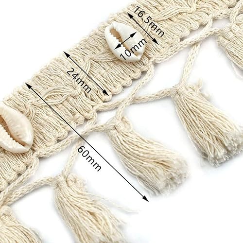 2.2 yardas de 2 pulgadas de algodón con borlas de encaje con flecos, manualidades, artesanías hechas a mano, cortina textil para el hogar,