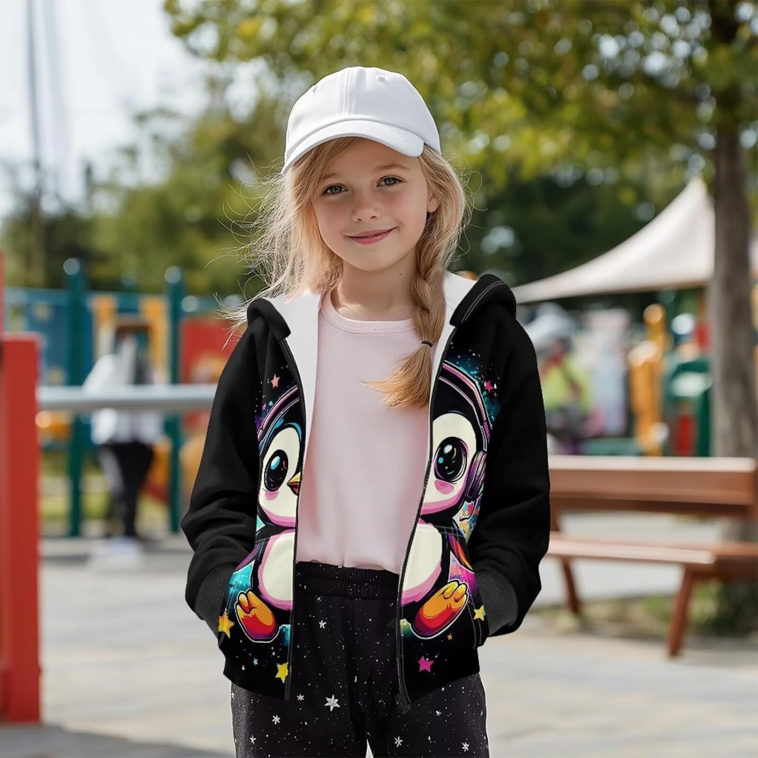Showudesigns Zip Up Hoodie for Girls Soft Fleece Jacket Kids Fashion Sweatshirts Long Sleeve Fall Hoody with Pockets