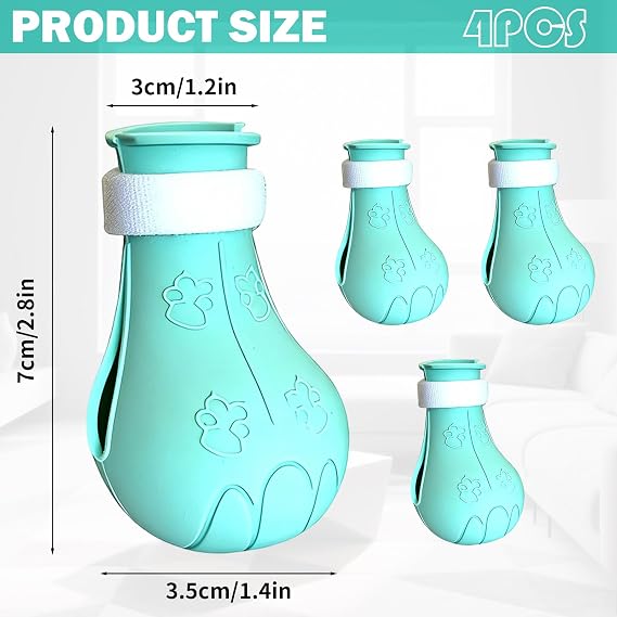 Cat Booties 4 Pcs Silicone Anti-Scratch Paw Protectors For Grooming Bathing | Soft Silicone, Reusable & Washable, Comfortable For Cats