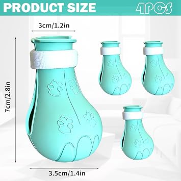 Cat Booties 4 Pcs Silicone Anti-Scratch Paw Protectors For Grooming Bathing | Soft Silicone, Reusable & Washable, Comfortable For Cats