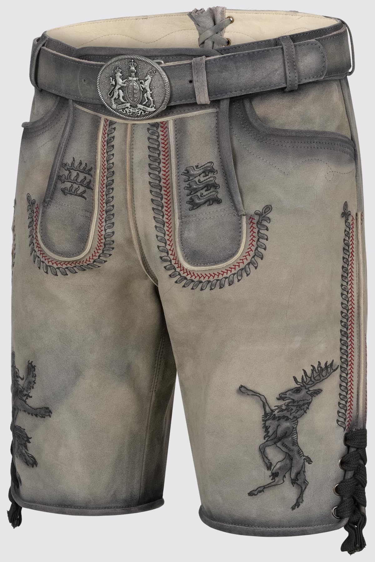 Krüger Herren Trachten Lederhose kurz, Modell: Furchtlos und Treu 3, Knielang, Tracht, Volksfest