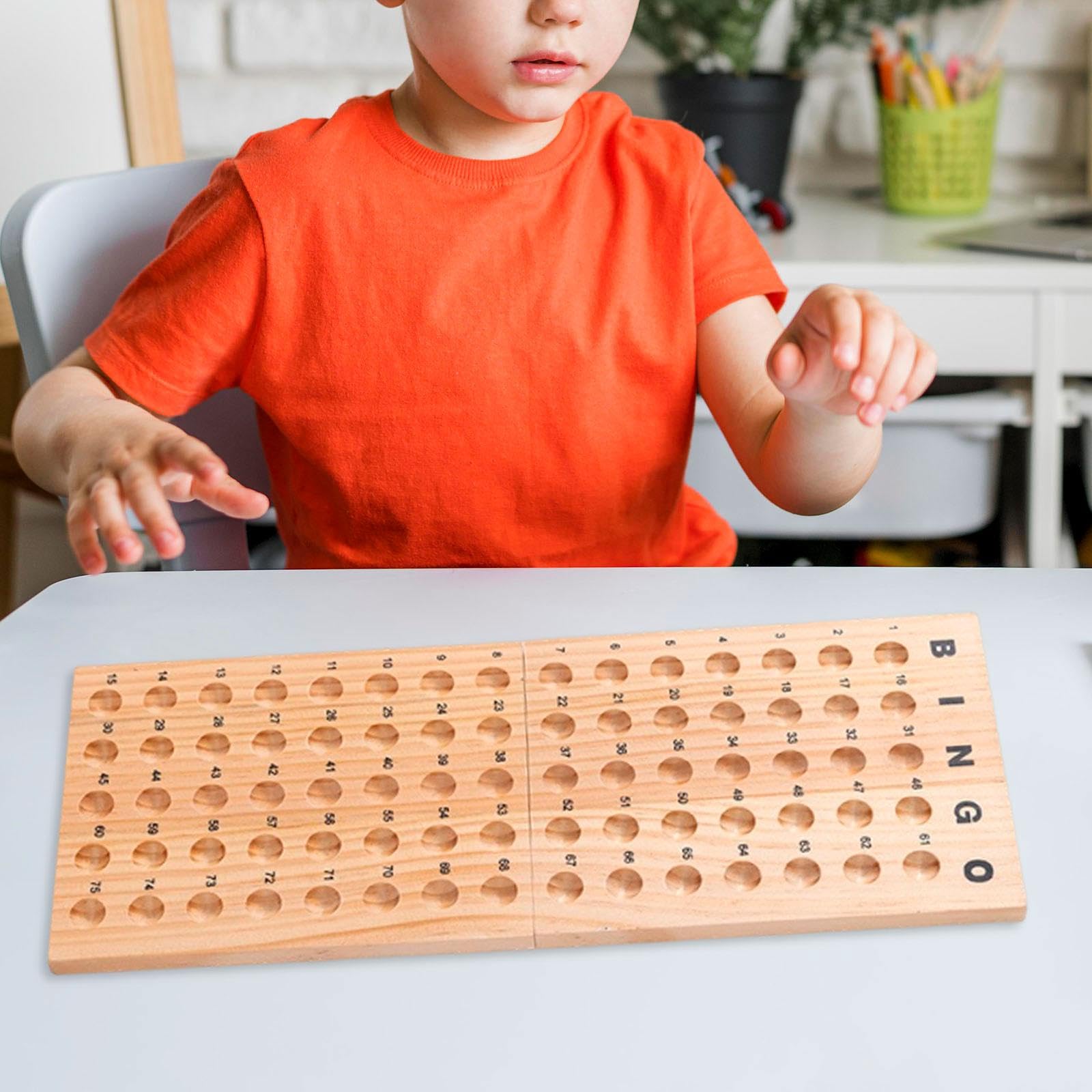 Gioco di Bingo in Legno Masterboard, Giocattolo Educativo Pieghevole per Feste E Grandi Gruppi.