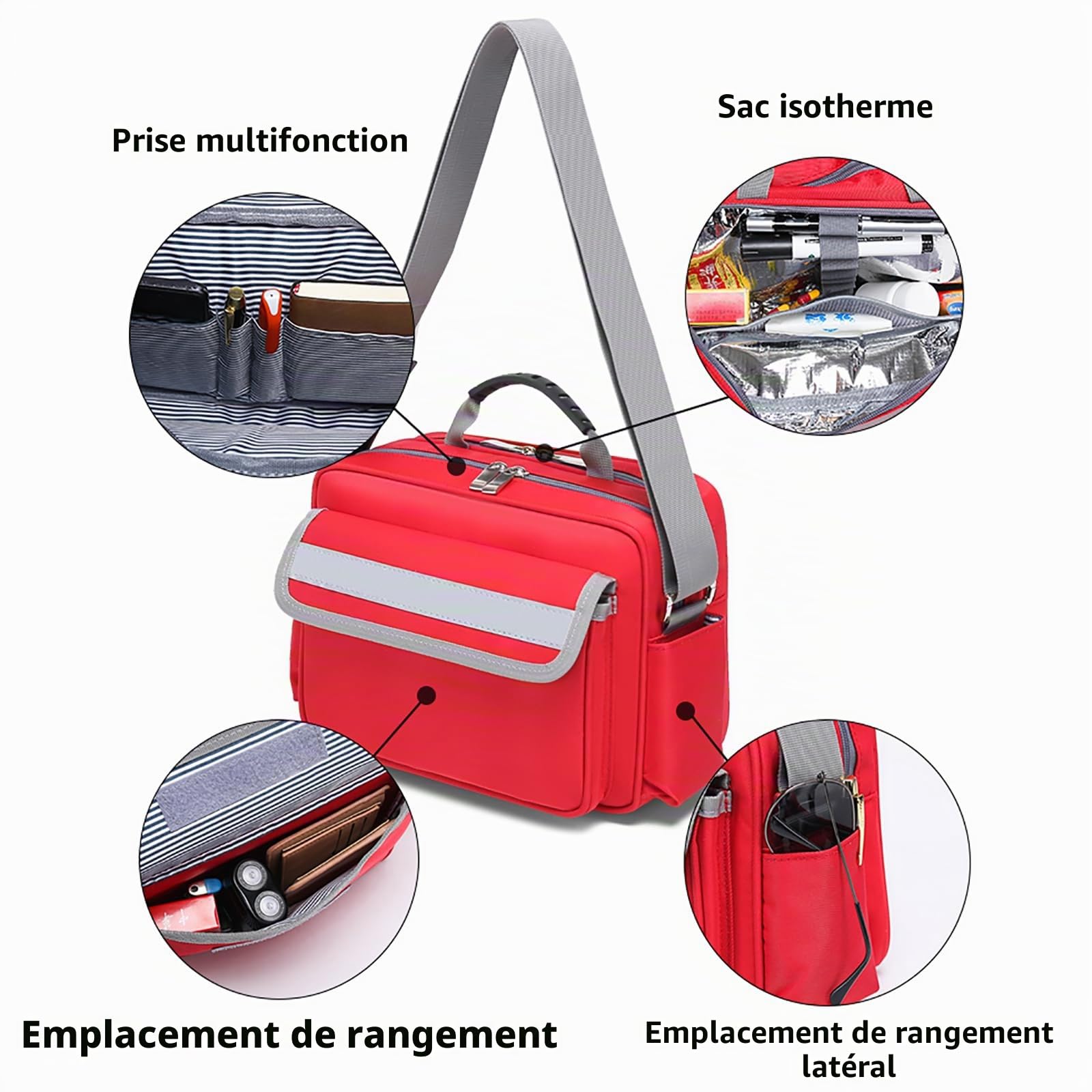 Sac médical pour traumatisme, compartiments étiquetés, kits de survie d'urgence avec bandoulière, sac de premiers secours EMT pour ambulanciers paramédicaux et fournitures médicales