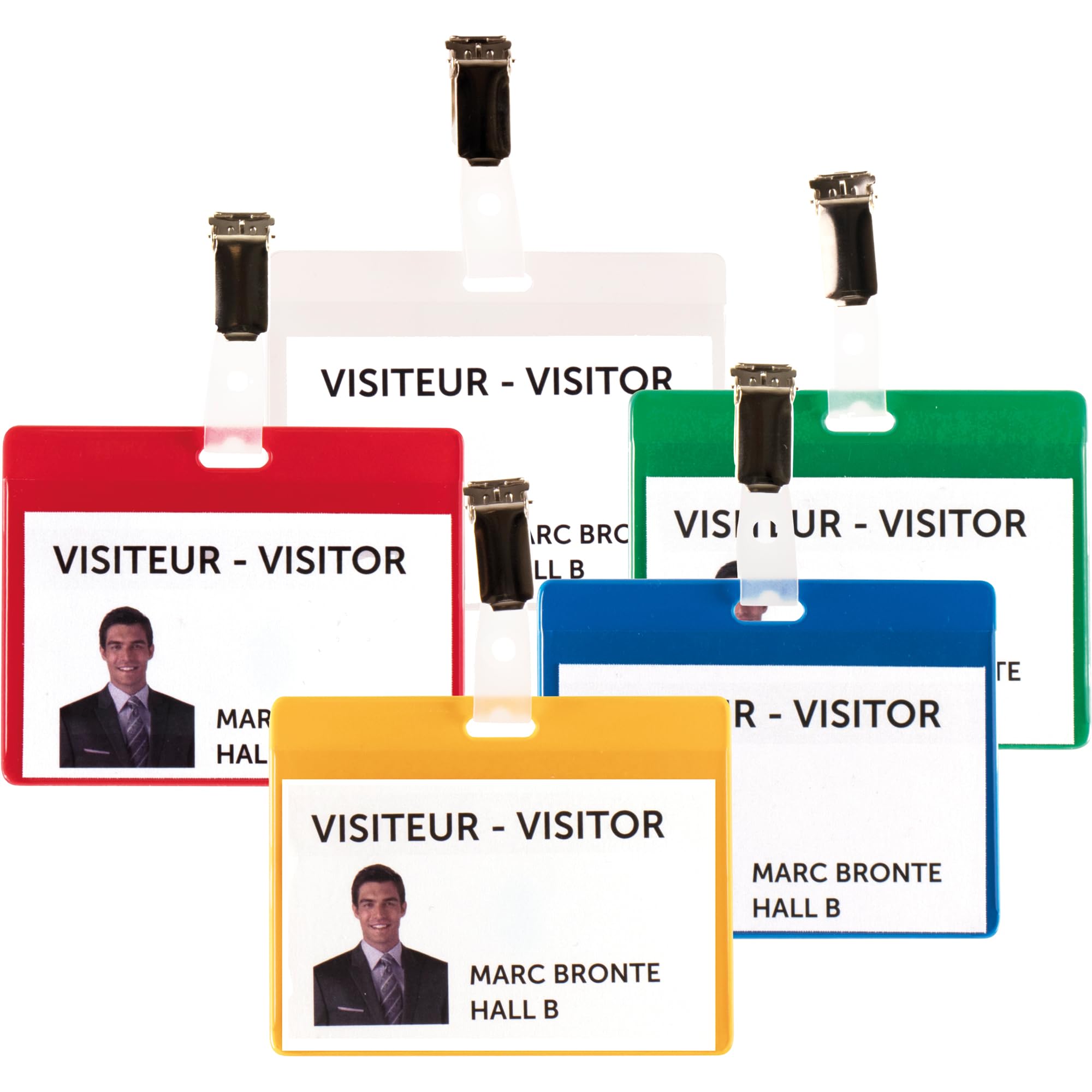 Djois, 200505 - Besucherausweis-Set, PVC, mit Clips, Einlagen, Grün, 25 Stück, Praktische Identifizierung, Events, Unternehmen, Schulen, Krankenhäuser, Sicherheit, Bunte Accessoires