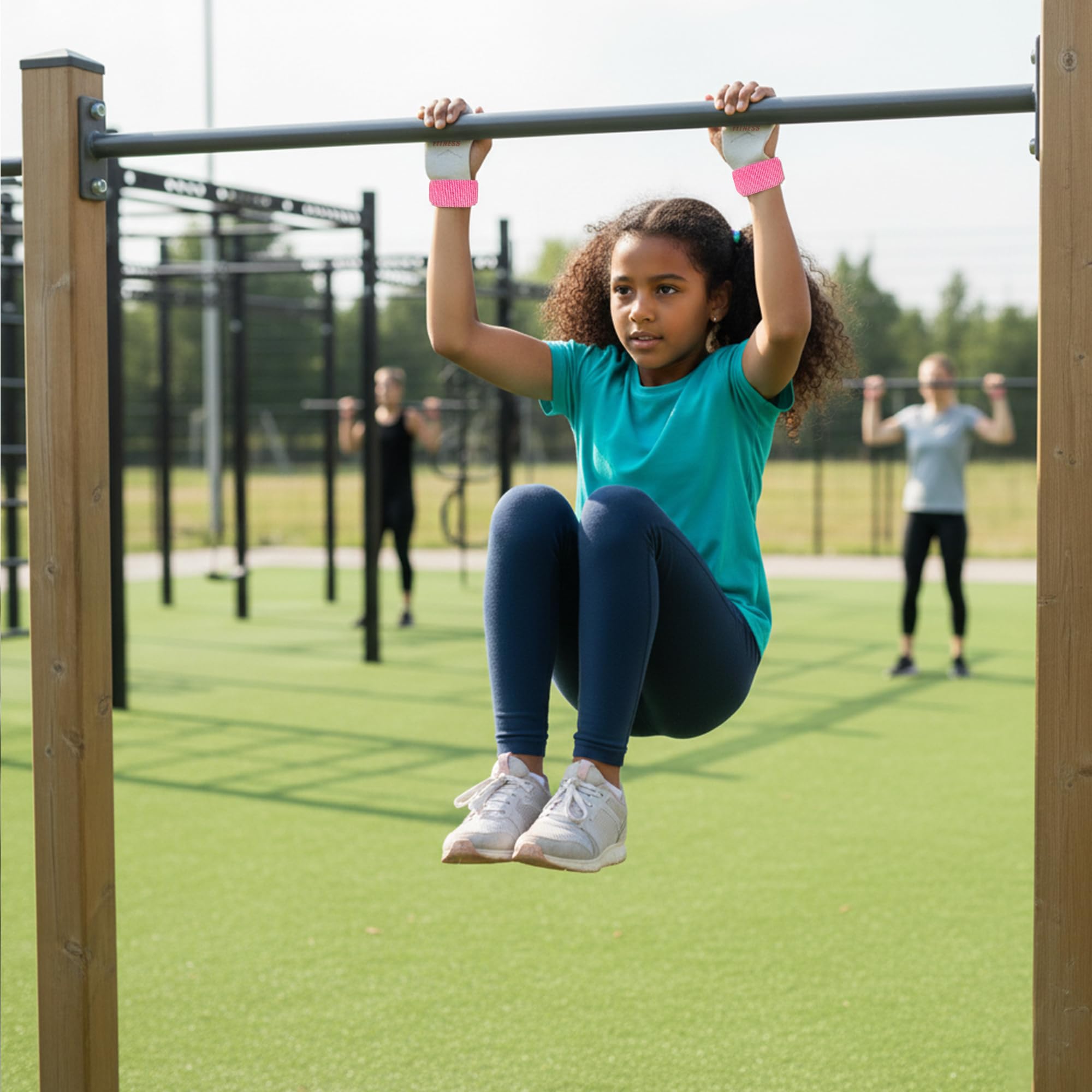 ULTRA FITNESS Gymnastics Grips for Kids & Youth Leather Palm Protector Bar Gloves for Girls & Boys - Junior Gymnastic Equipment for Bars, Pull-ups, Kettlebells Adjustable Wrist Support