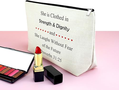 Miniatura 3 de Mxrymvu Regalos cristianos para mujer bolsa de maquillaje, Josué 19