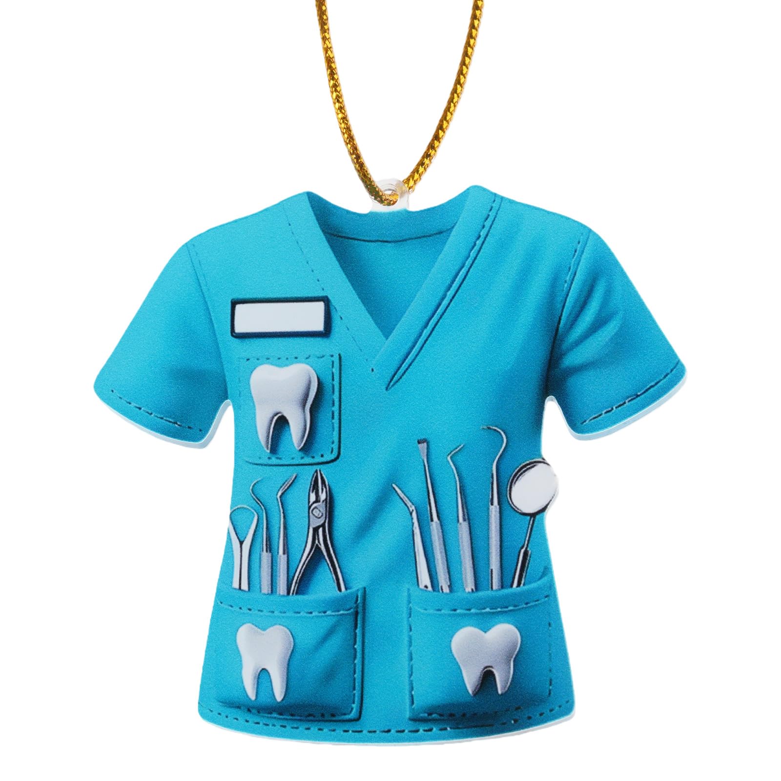 Rearview Mount 2D Flat Acrylic Ornament Charm Hanging Decoration Dentist Costume Pendant Decoration Car Hanging