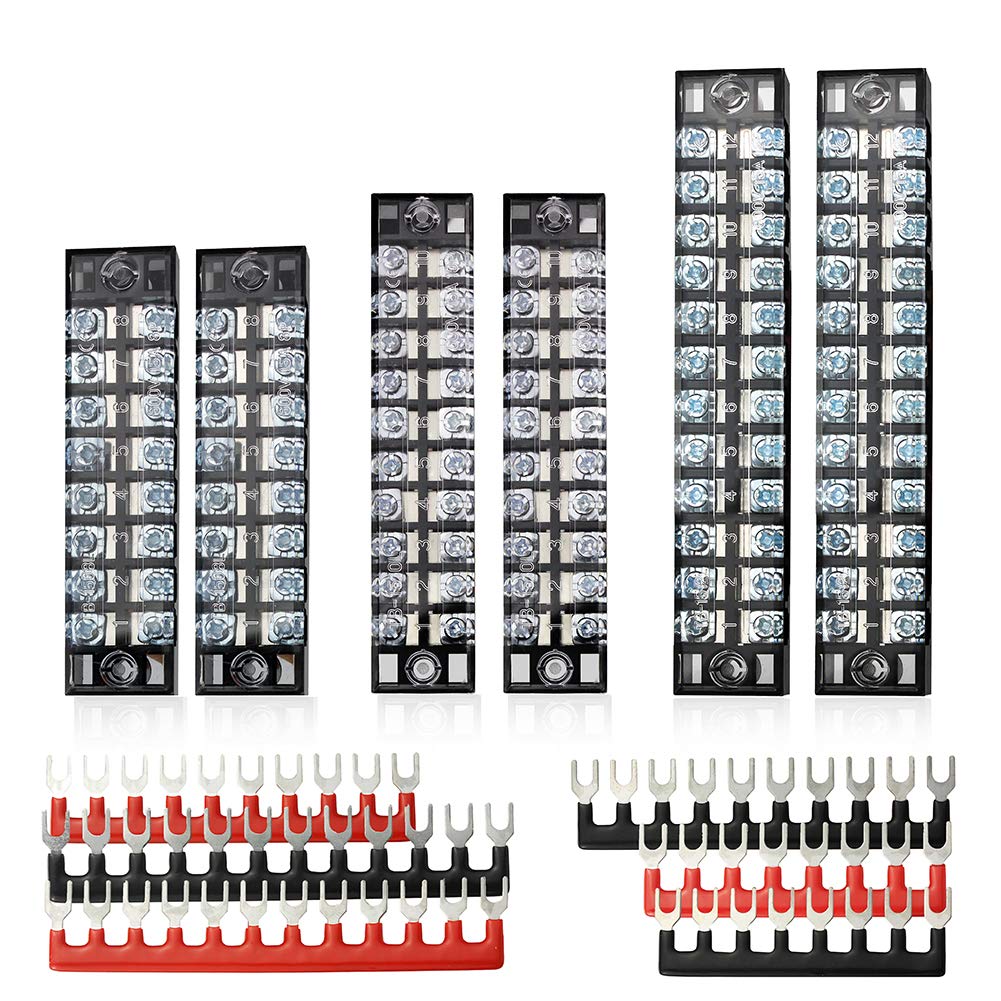 6 Stks 12 Posities Dual Rijen Overdekte Schroef Klemmenblok 600 V 25A 6 Stks 12 Posities Dual Rijen Overdekte Schroef Klemmenblok 600 V 25A