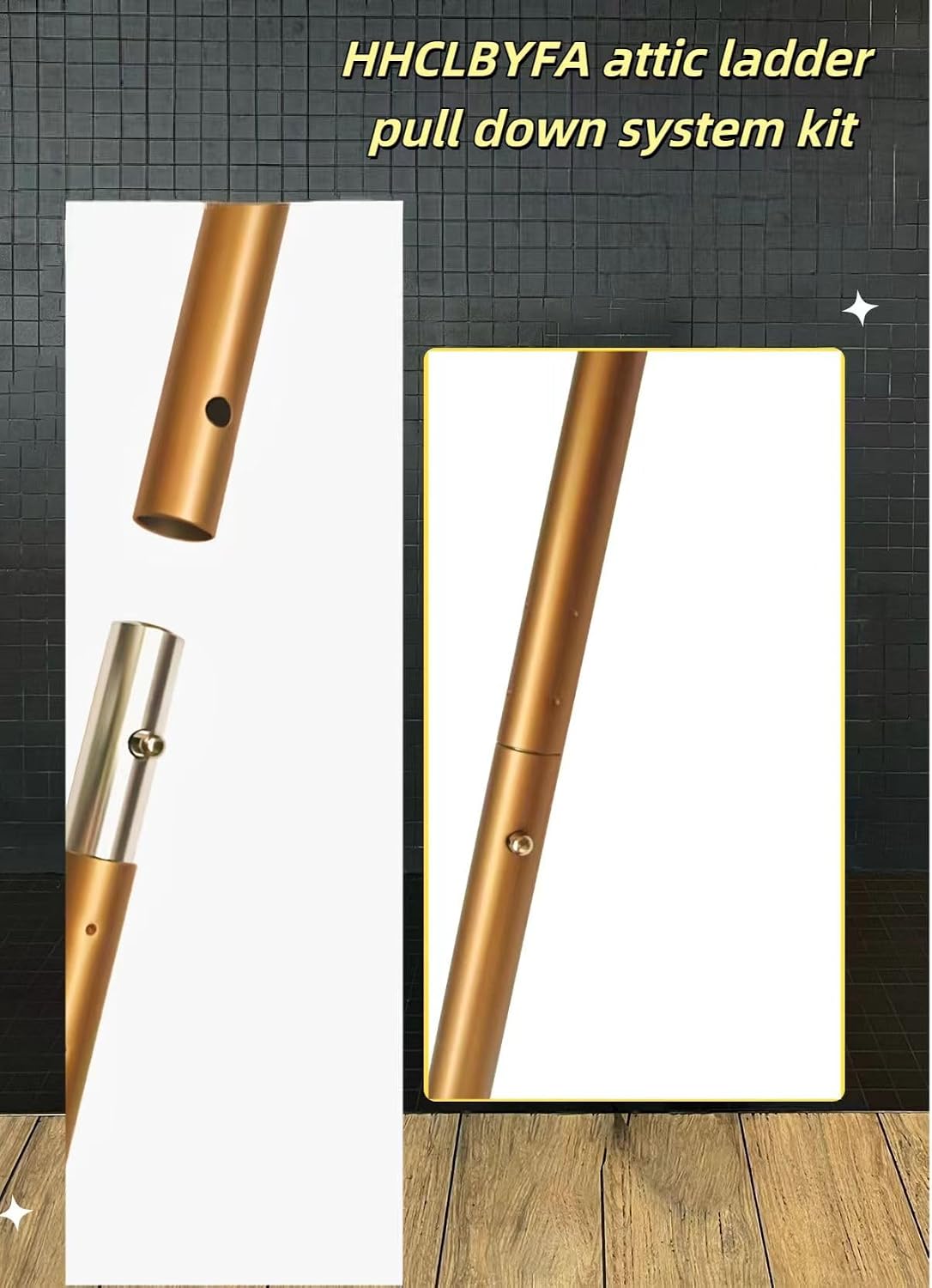 Attic Ladder Pull Down System | Attic Stair Pull Down kit Hook 51.7 Inch Extension Pole Designed to Replace Traditional Attic Ropes