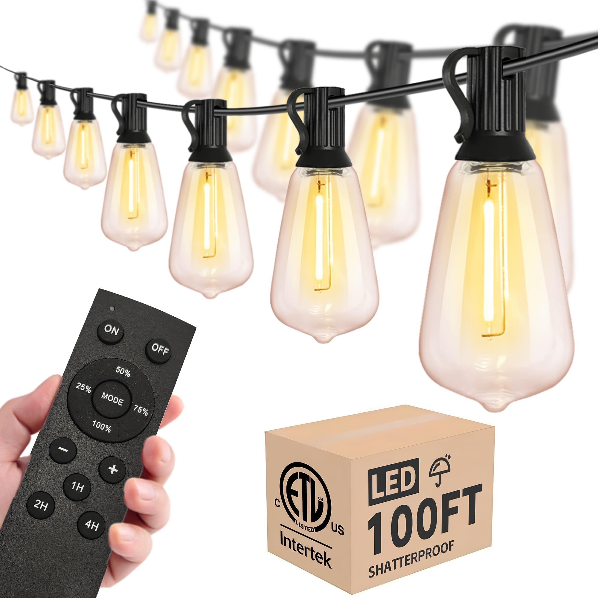 Guirlande Lumineuse Exterieure 9M avec 50 Ampoules G40 Guirlande Guinguette - Blanc chaud - LED Guirlande Lumineuse Exterieure 9M avec 50 Ampoules G40 Guirlande Guinguette - Blanc chaud - LED