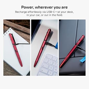 OLIGHT O'Pen 3 Pen Light, USB-C Rechargeable EDC Flashlight, Wine Red