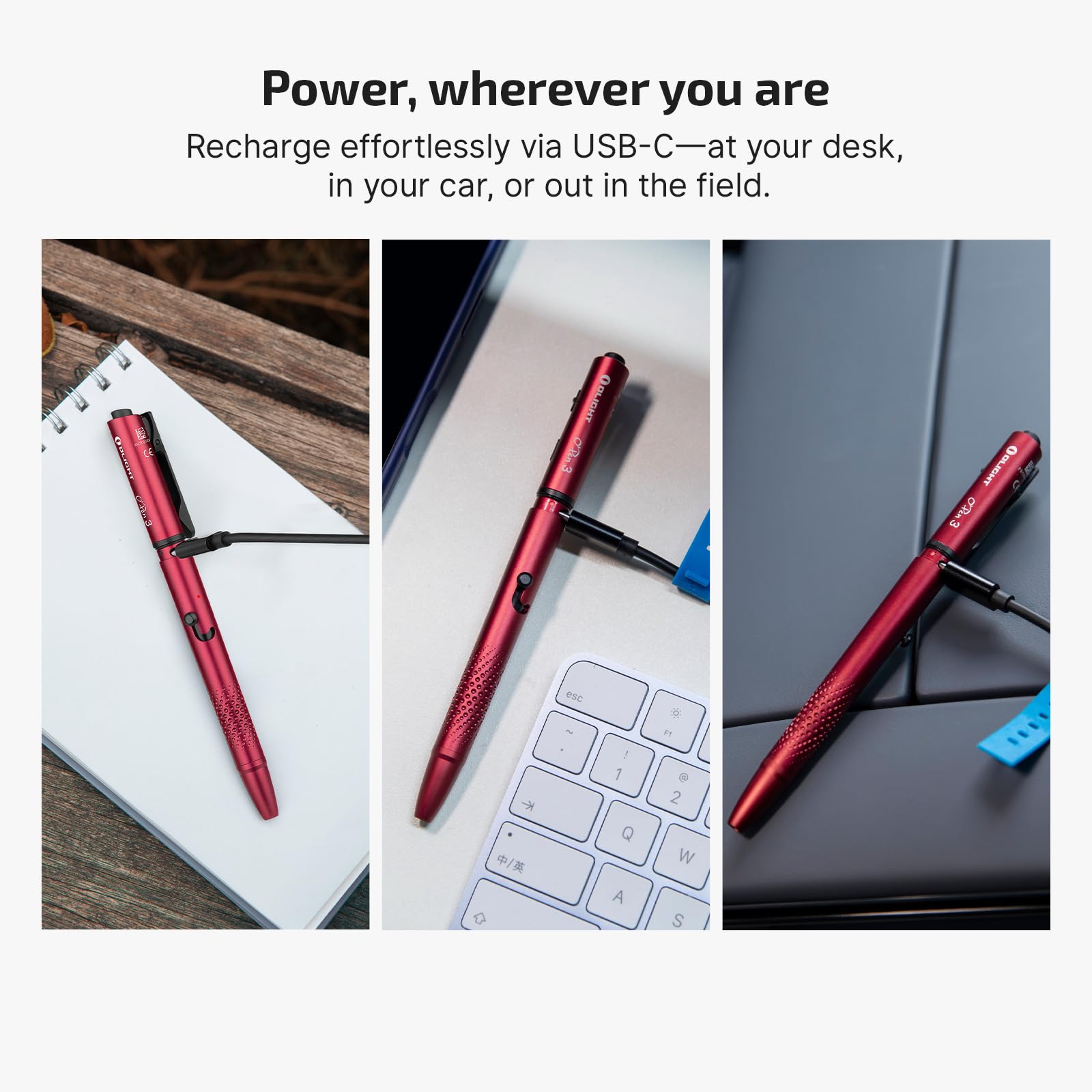OLIGHT オーライト O'Pen3 ワインレッド ボールペン ペンライト Amazon.co.jp: OLIGHT O'Pen 3 ペンライト USB-C 充電式 EDC 懐中電灯