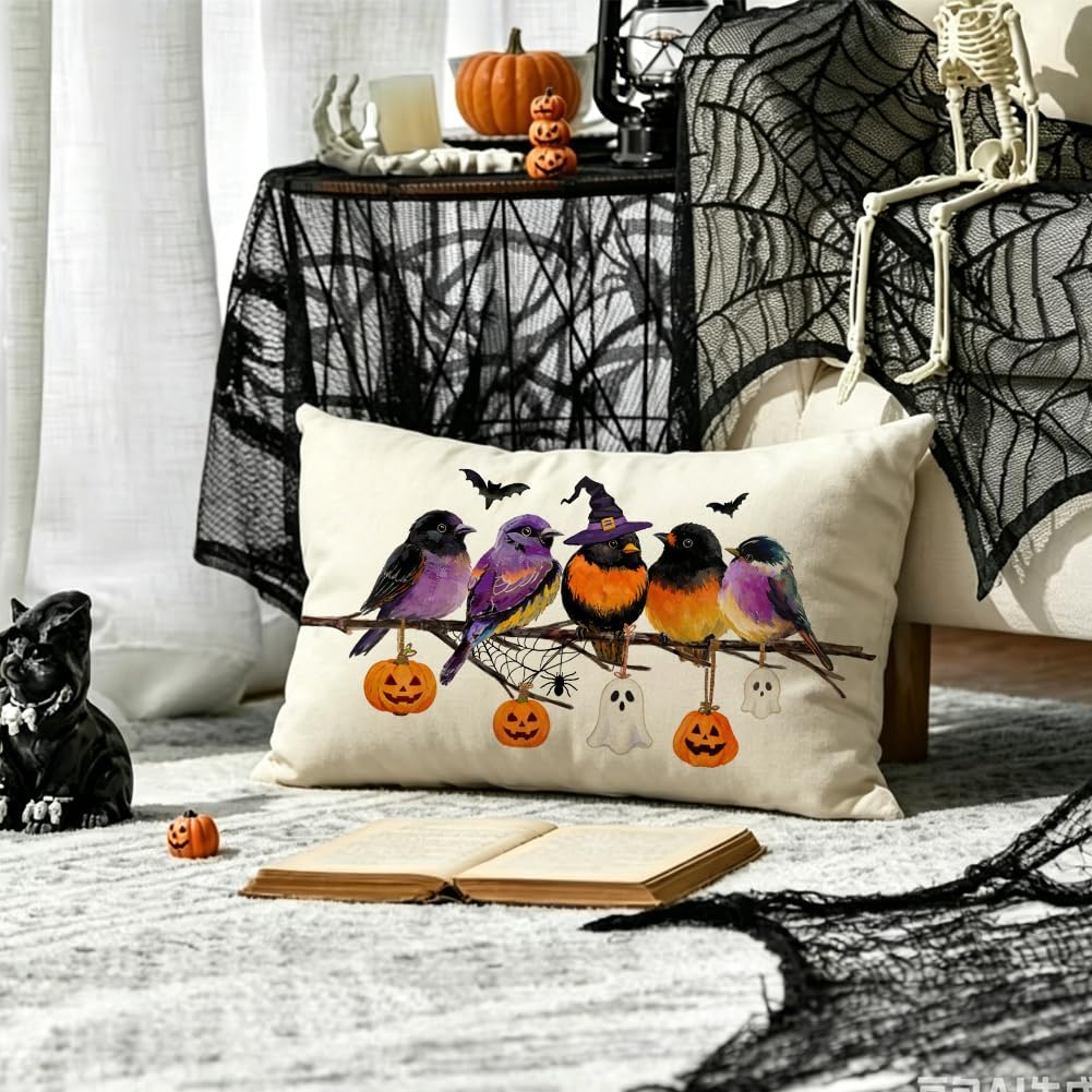RABUSOFA Halloween Pillow Covers 12x20 Inch Halloween Decorations Outdoor image 3