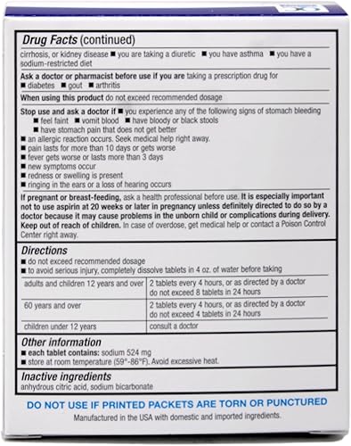 Miniatura 3 de Quality Choice Alivio del dolor efervescente, sabor original, aspirina tamponada (AINE) analgésico y reductor de fiebre, 36 unidades (paquete de 4)