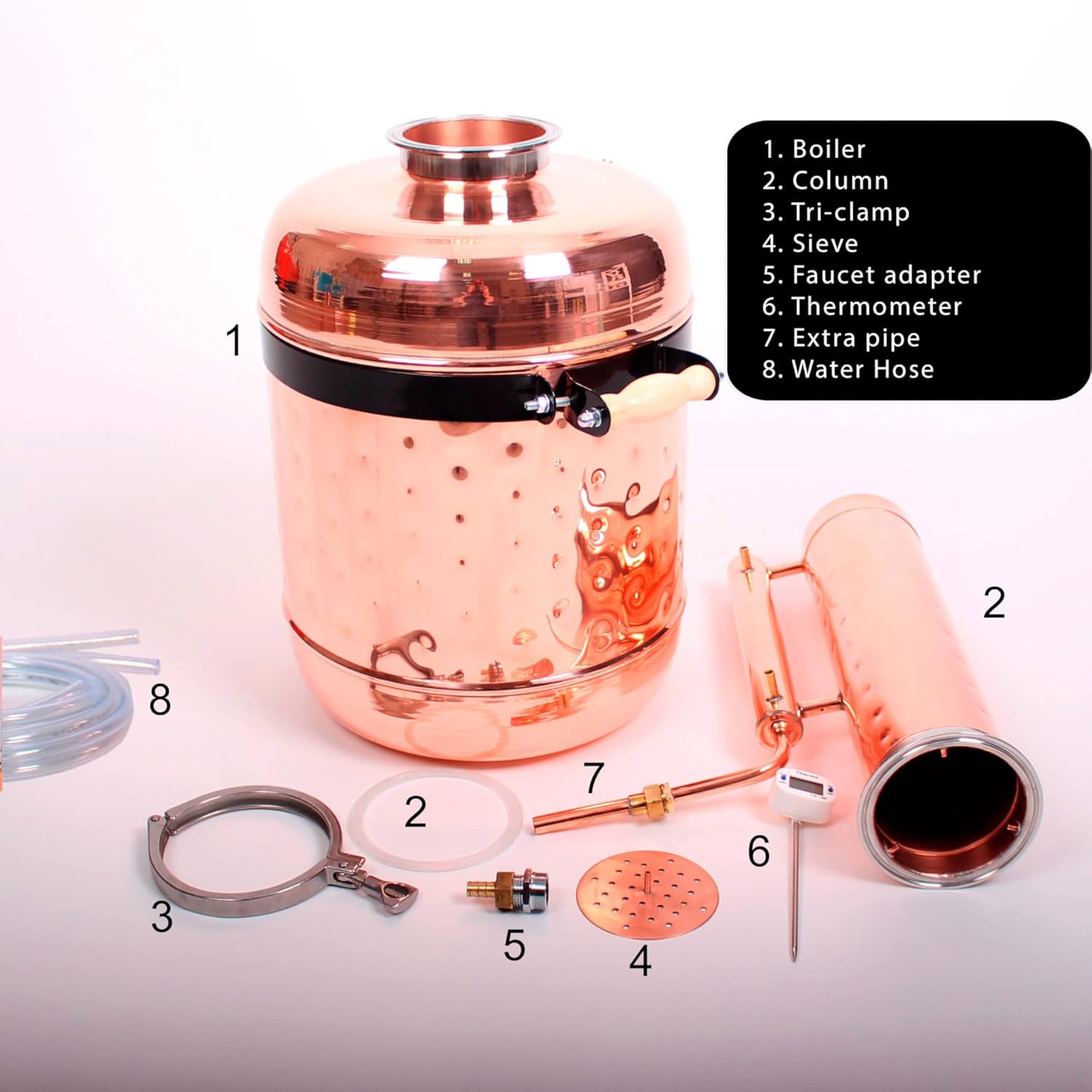 6 Gallon Copper Moonshine Still Alembic Distiller Alcohol (24 liters / 5,2 gallons) - Alambic Column For Whiskey, Rum, Scotch, Tequila