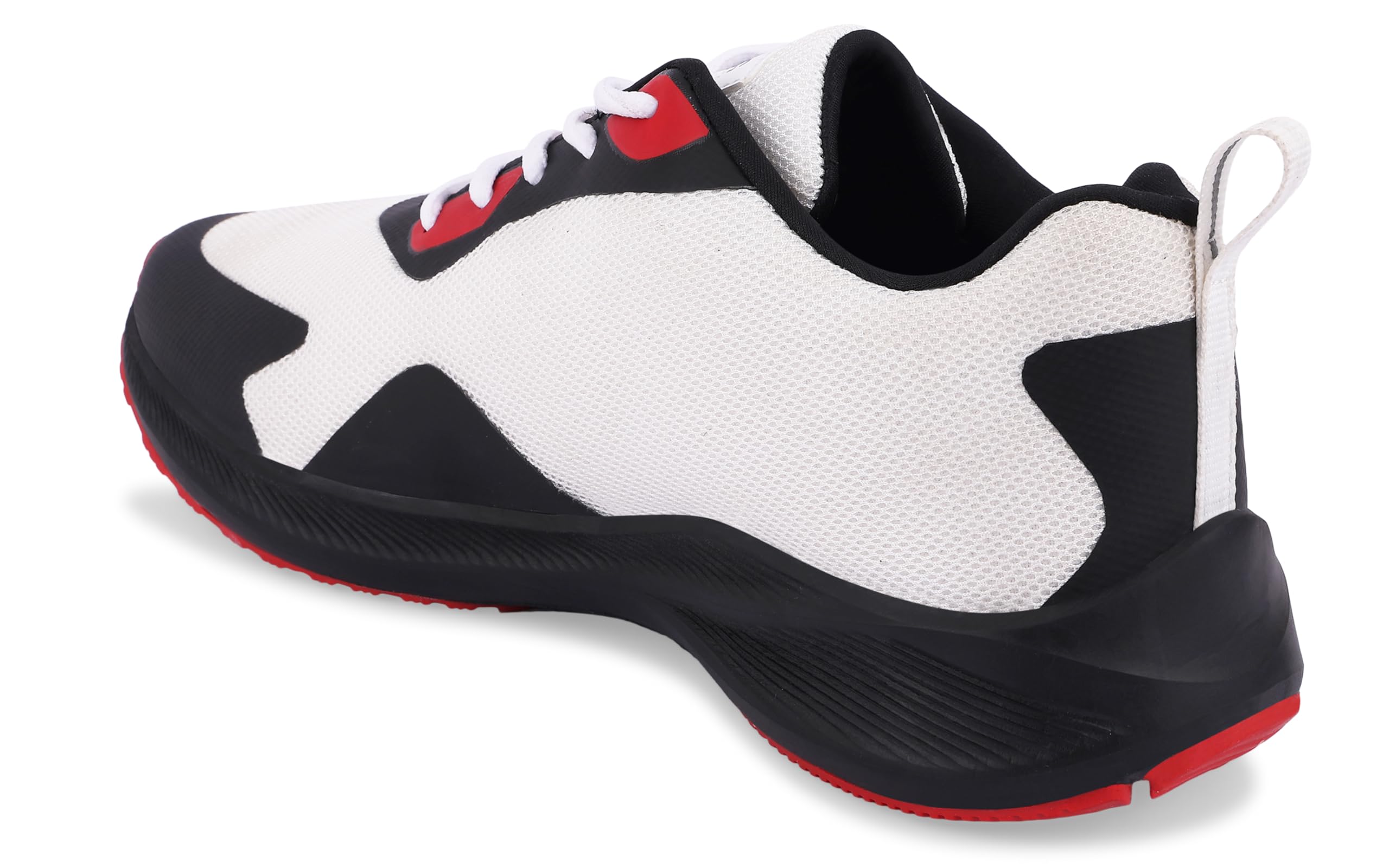 KOBURG Vibe Sports Shoes for Men | Comfortable TPR & EVA Sole | Stylish Lace-Up Sports White Black 4