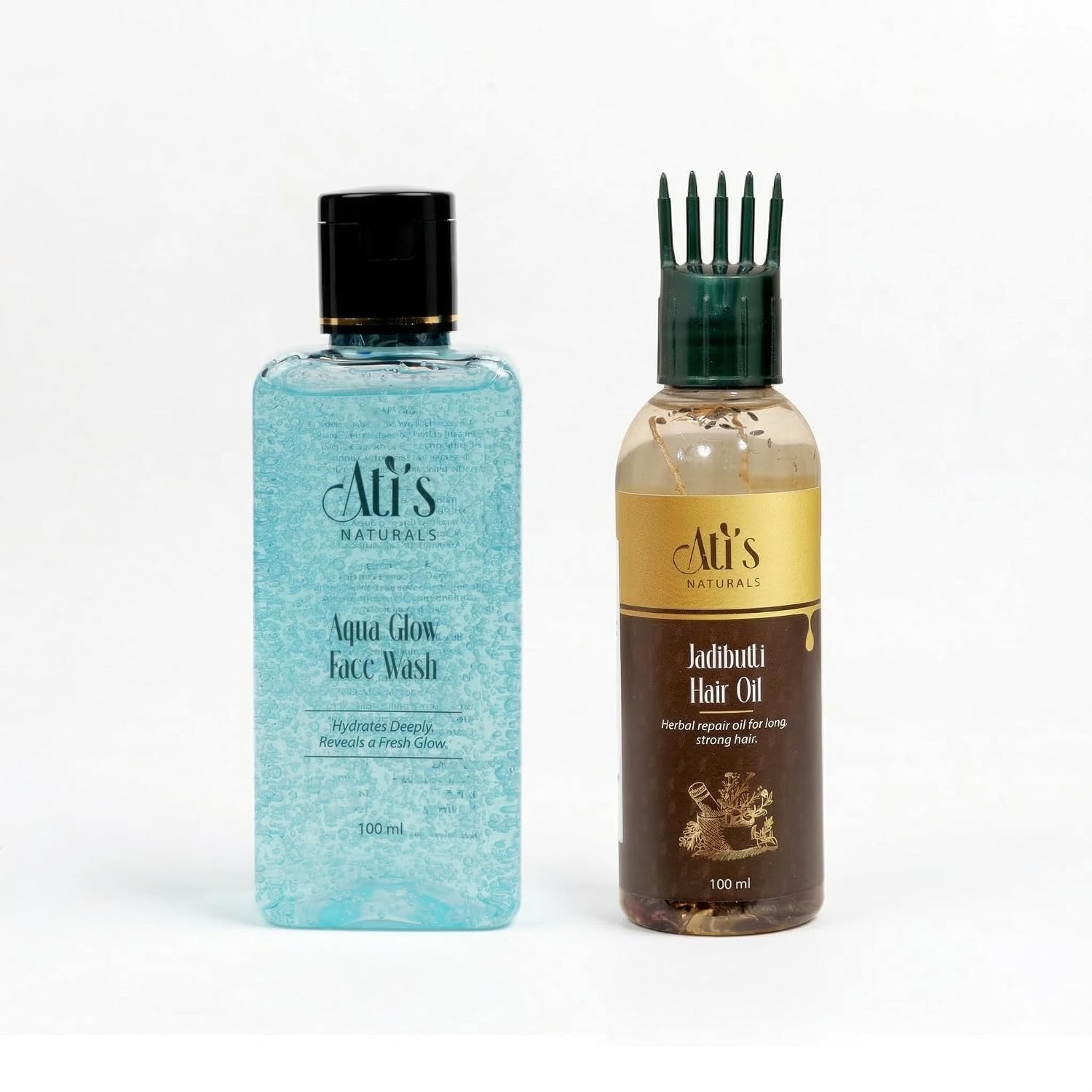 ATI's Naturals Combo Pack Aqua Glow Face Wash 100ml + Jadi Butti Hair Oil 100ml | Hydrating Face Wash & Herbal Hair Oil fo... - Review, Price and Buying Guide