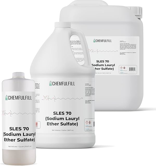 Chemfulfill Lauril Éter Sulfato de Sodio 70% – SLES 70% (SLES70) (Media Pinta (8 fl oz))