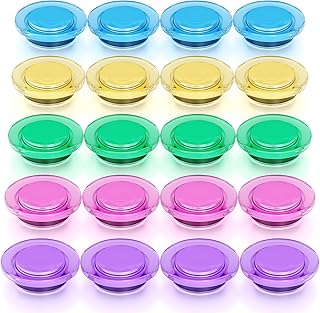 Grtard 20 Pcs Magnets for Whiteboard, Round Refrigerator Magnets Fridge Magnets Whiteboard Magnets, Dry Board Decorative Magnets Teacher Supplies for School, Home, Office (Colorful, 3cm/1.18 inch)