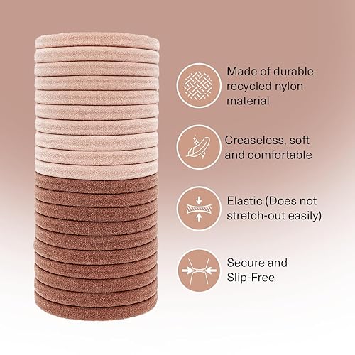 Miniatura 3 de Kitsch Lazos para el cabello sin daños, bandas para el cabello fuertes, elásticas y sin enganches Soportes de cola de caballo de nailon suave,