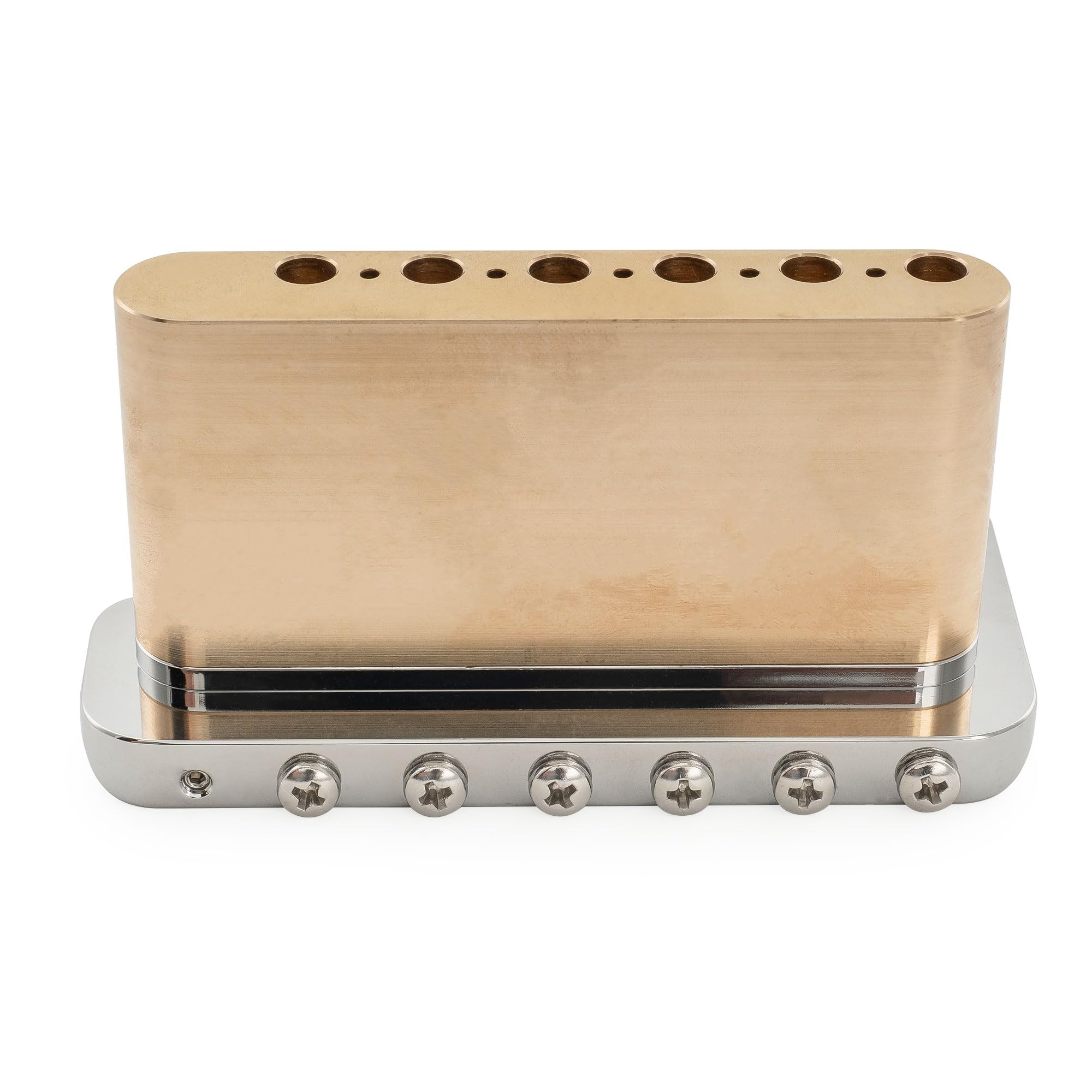 Musiclily Ultra 52,5mm Solidny Mosiężny 6 śrub Mostek Tremolo Ostrze Nożowe z Blokiem 36mm do Gitary Elektrycznej typu Strat, Hybrydowy