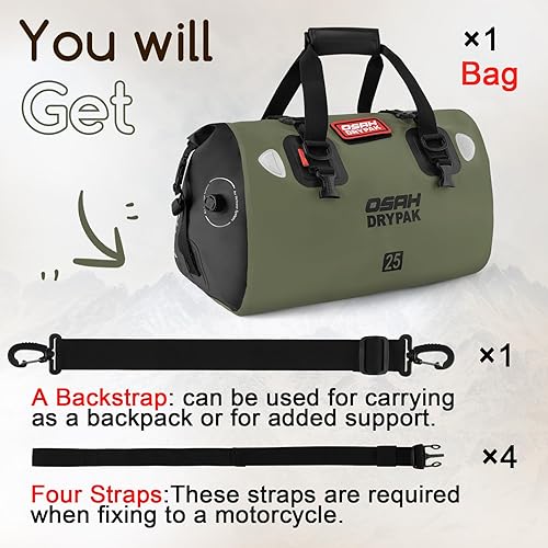 Miniatura 8 de Waterproof Duffel Bag - Motorcycle Dry Bag Tail Bag with Large Storage Space, Waterproof Luggage Duffle Bags with Outer Mesh Zipper Pocket for
